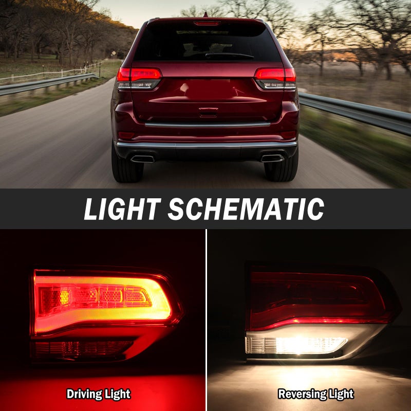Clidr Inner Tail light for 2014-2021 Jeep Grand Cherokee Laredo/Limited/Overland/Summit CH2802105 68110047AB Driver Side (Left) - Image 3